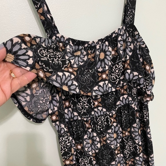 NY Collection maxi dress size Medium 5 inch ruffle around top - Picture 4 of 8